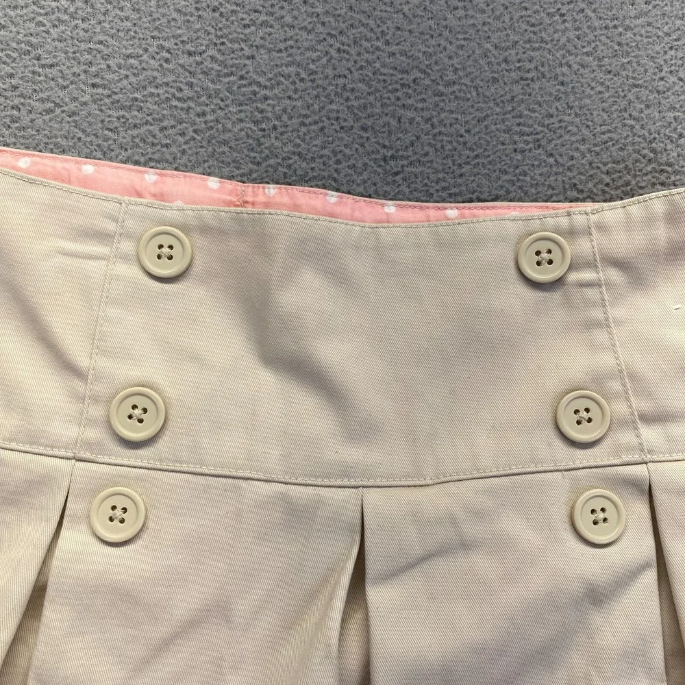 Gymboree Girl's School Uniform Pleated‎ Woven Skort Beige Size 12,Cotton,Zipper